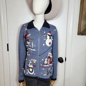 Vintage B.P. Designed Sweater Zip Up Size Large